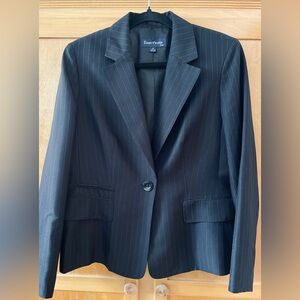 Black Pinstripe Suit Jacket